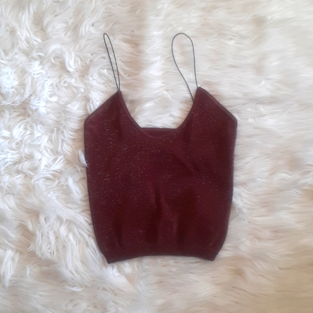 Intimately Free People Brown Sparkly Strappy Cami Top Size XS/S